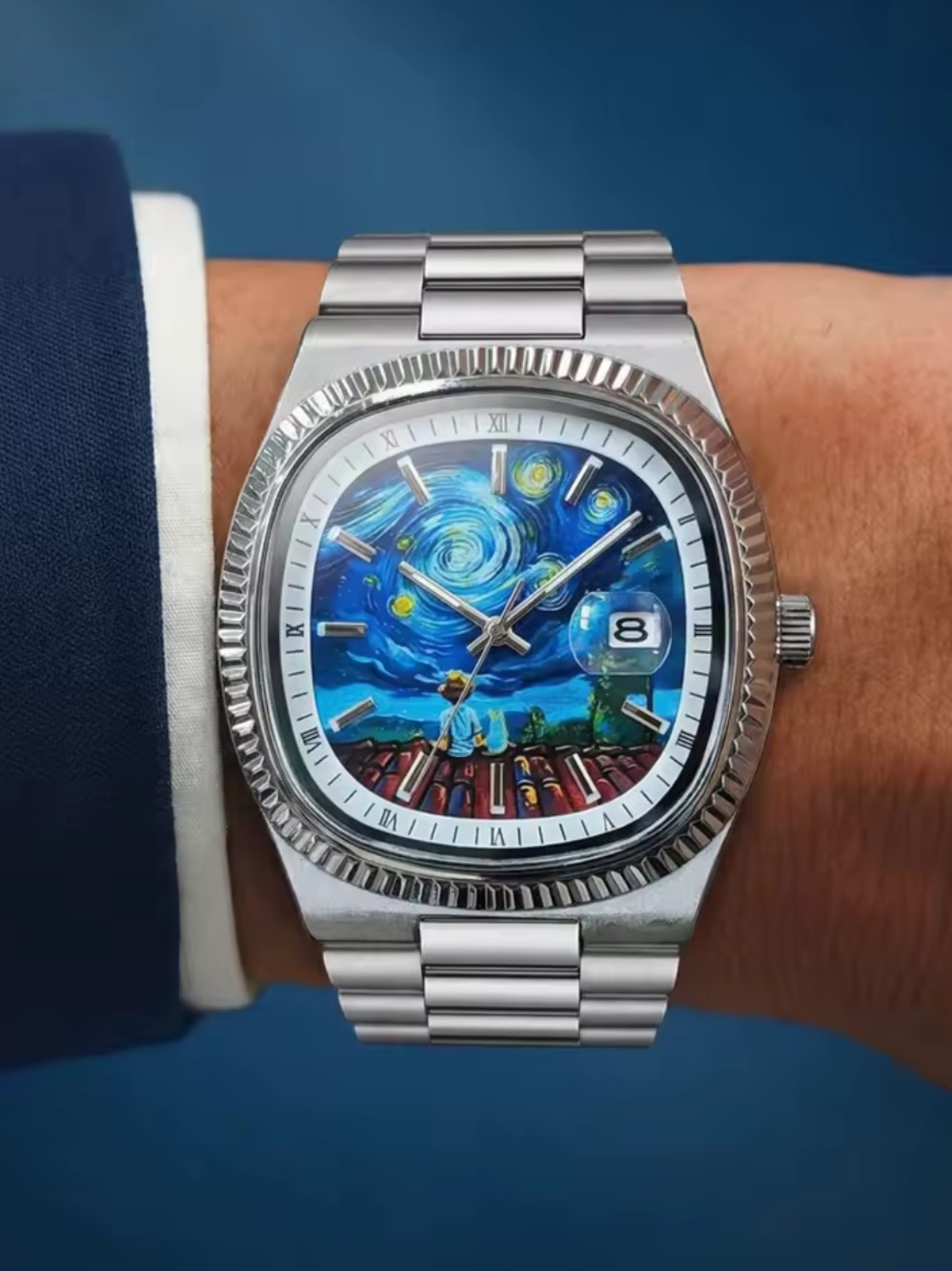 Silve Blue Starry Dial men’s watch